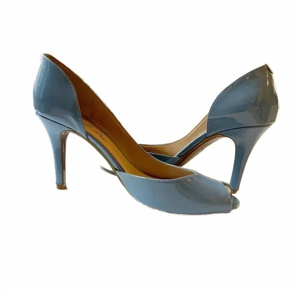MARC FISHER Blue Patent D'Orsay Sandals Size 7 - Picture 1 of 14